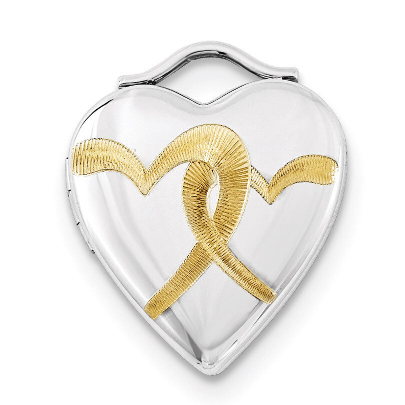 Gold Plated 20mm Double Heart Locket Sterling Silver QLS670