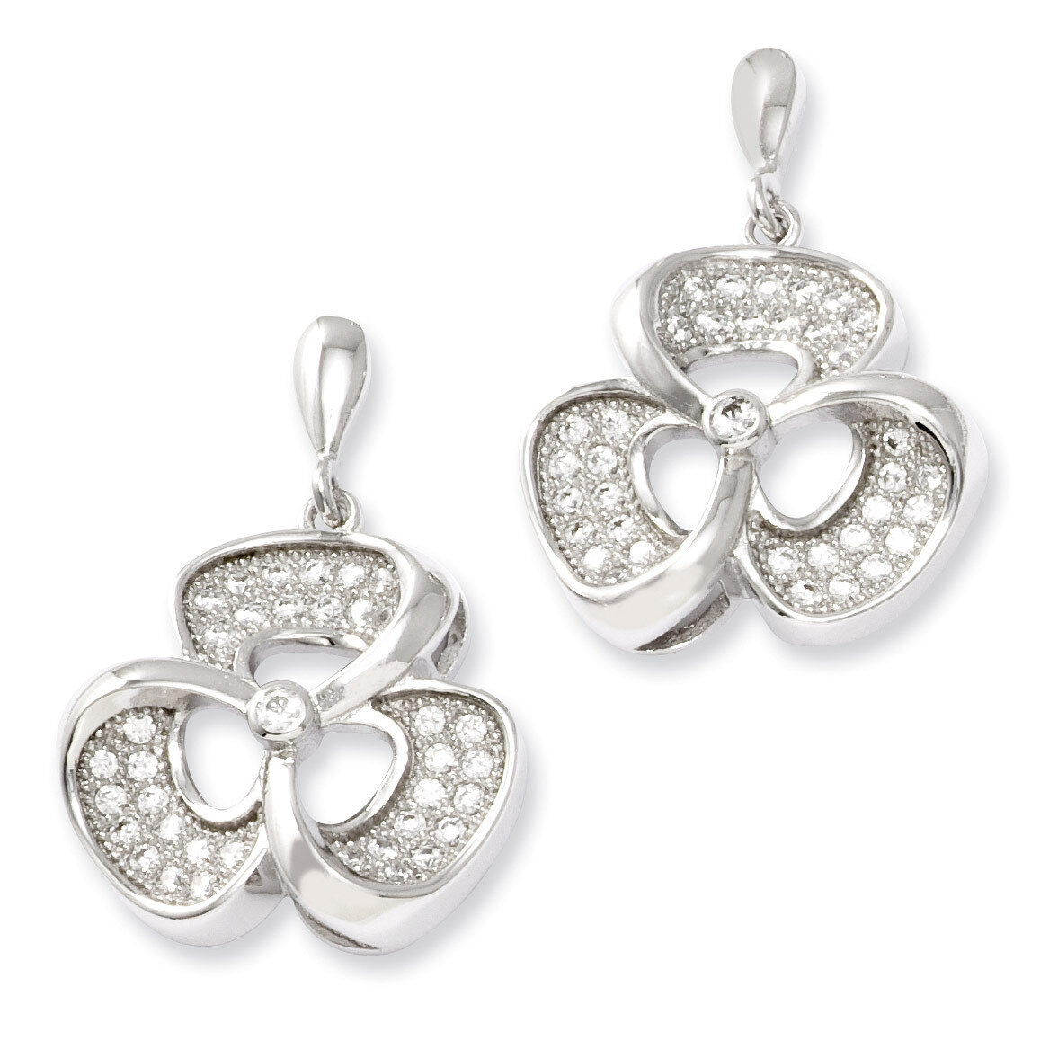 CZ Brilliant Embers Post Earrings Sterling Silver QMP154