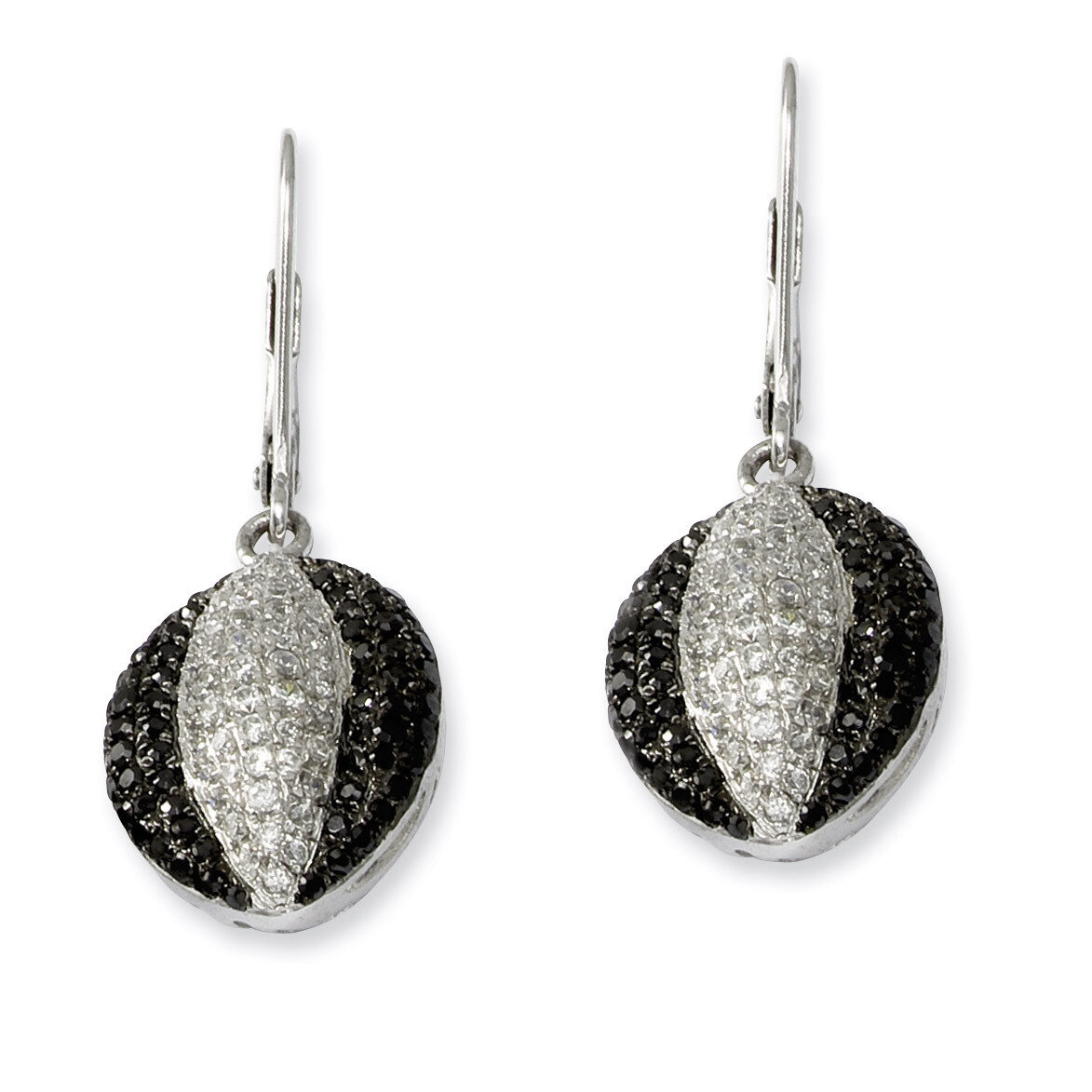 CZ Brilliant Embers Leverback Earrings Sterling Silver QMP442