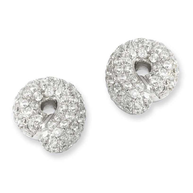 CZ Brilliant Embers Post Earrings Sterling Silver QMP444