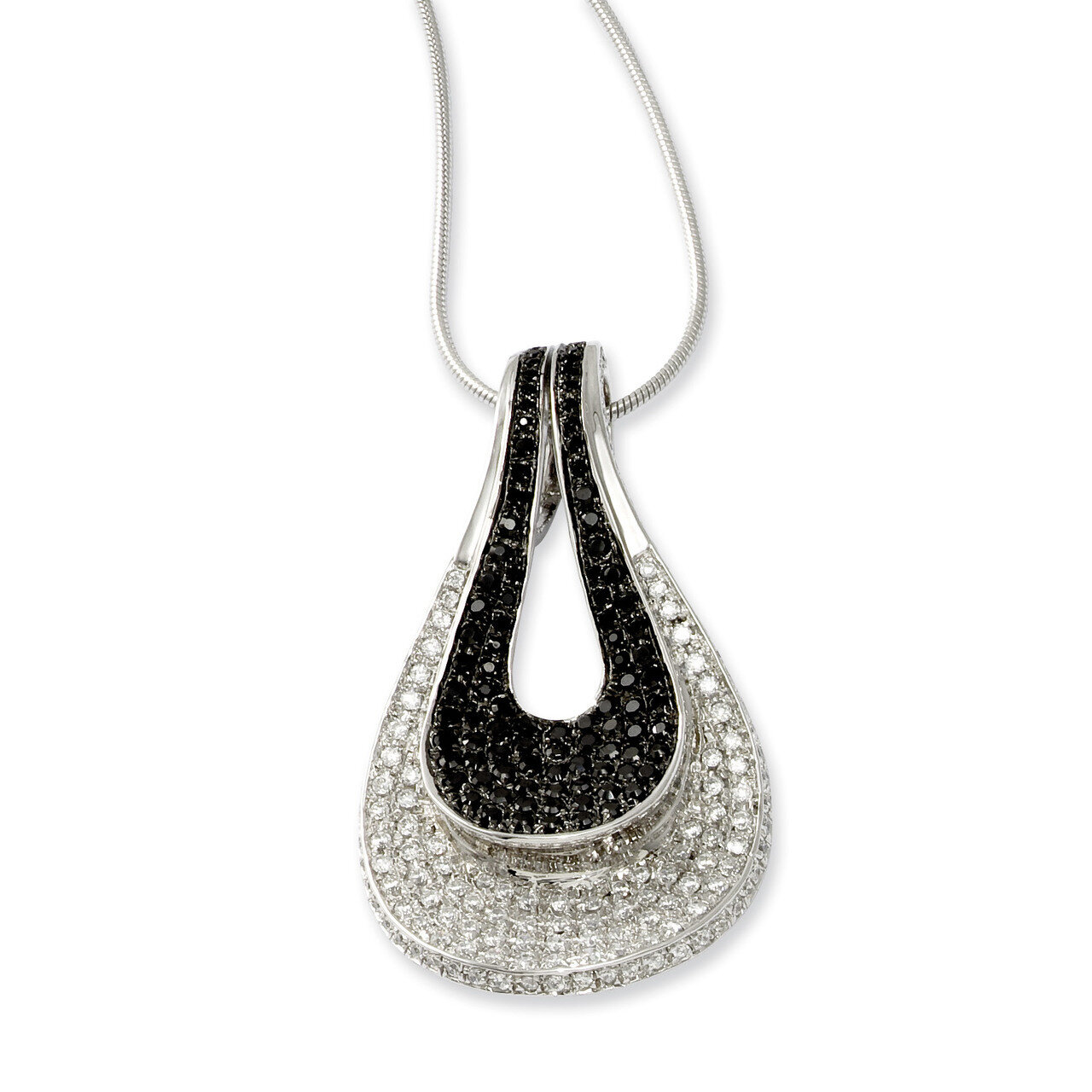 CZ Brilliant Embers Necklace Sterling Silver QMP466-18