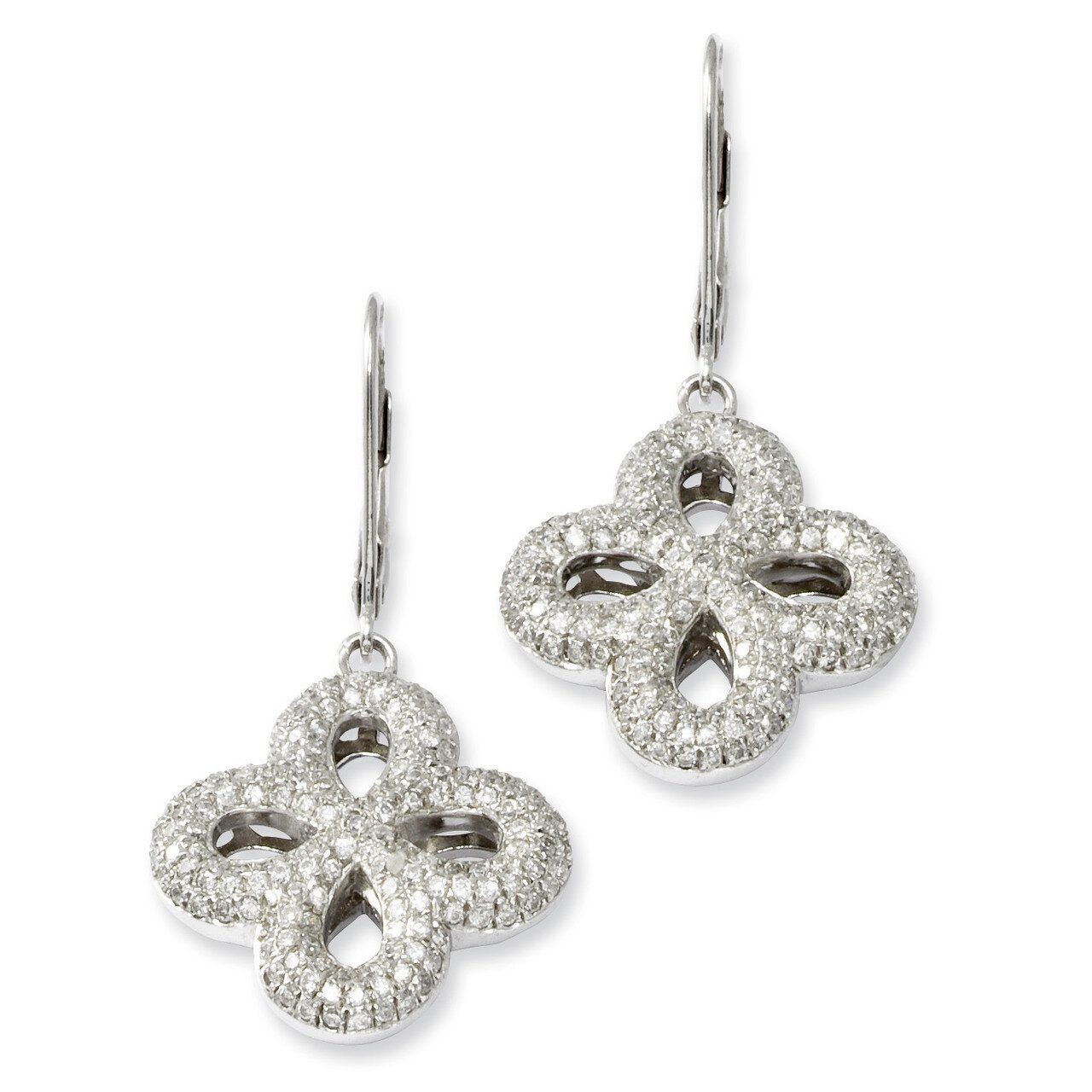 CZ Brilliant Embers Leverback Earrings Sterling Silver QMP520
