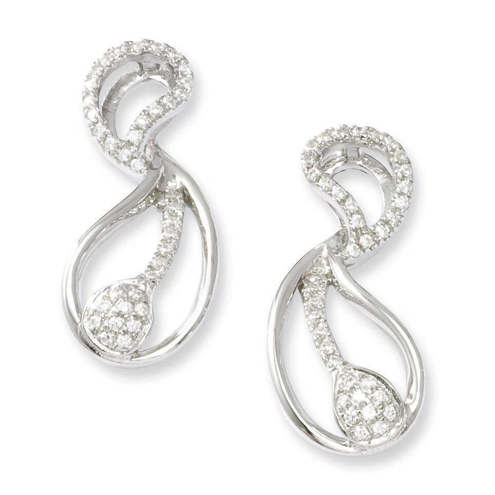 CZ Brilliant Embers Post Earrings Sterling Silver QMP570