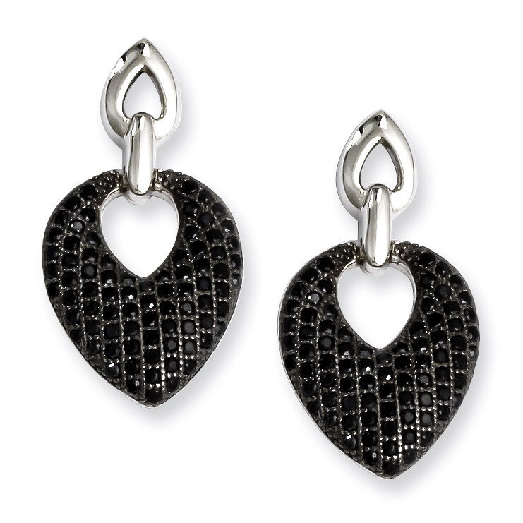CZ Brilliant Embers Dangle Post Earrings Sterling Silver QMP749