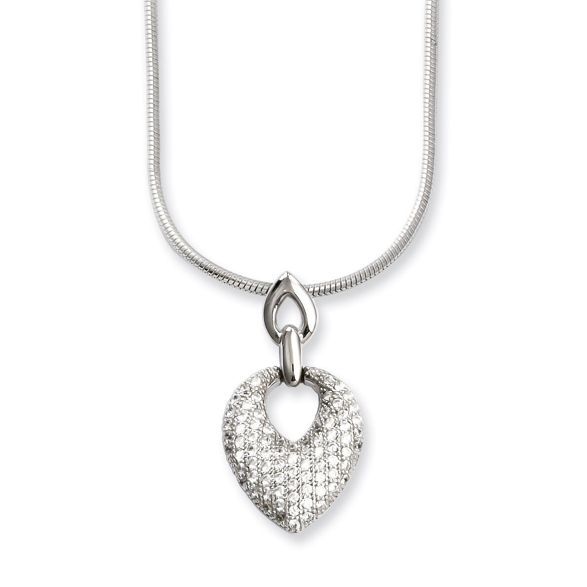 CZ Brilliant Embers Necklace Sterling Silver QMP832-18