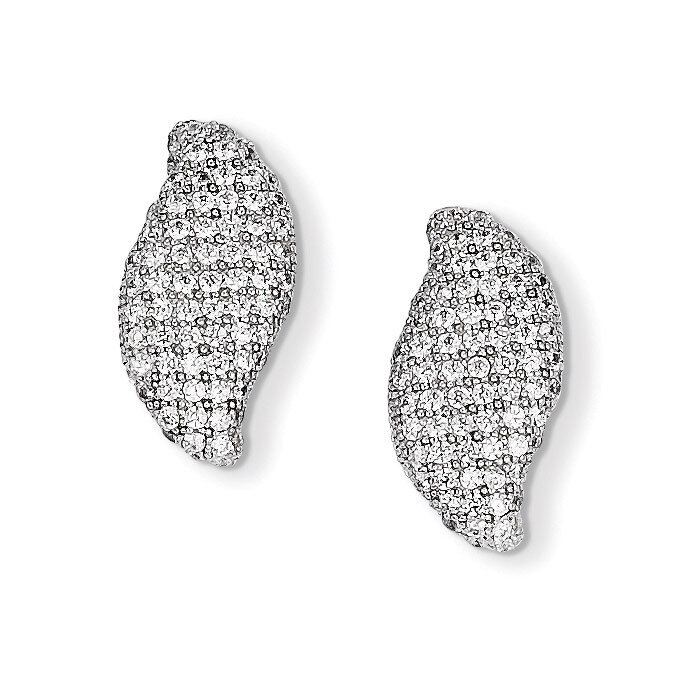 CZ Brilliant Embers Post Earrings Sterling Silver QMP871