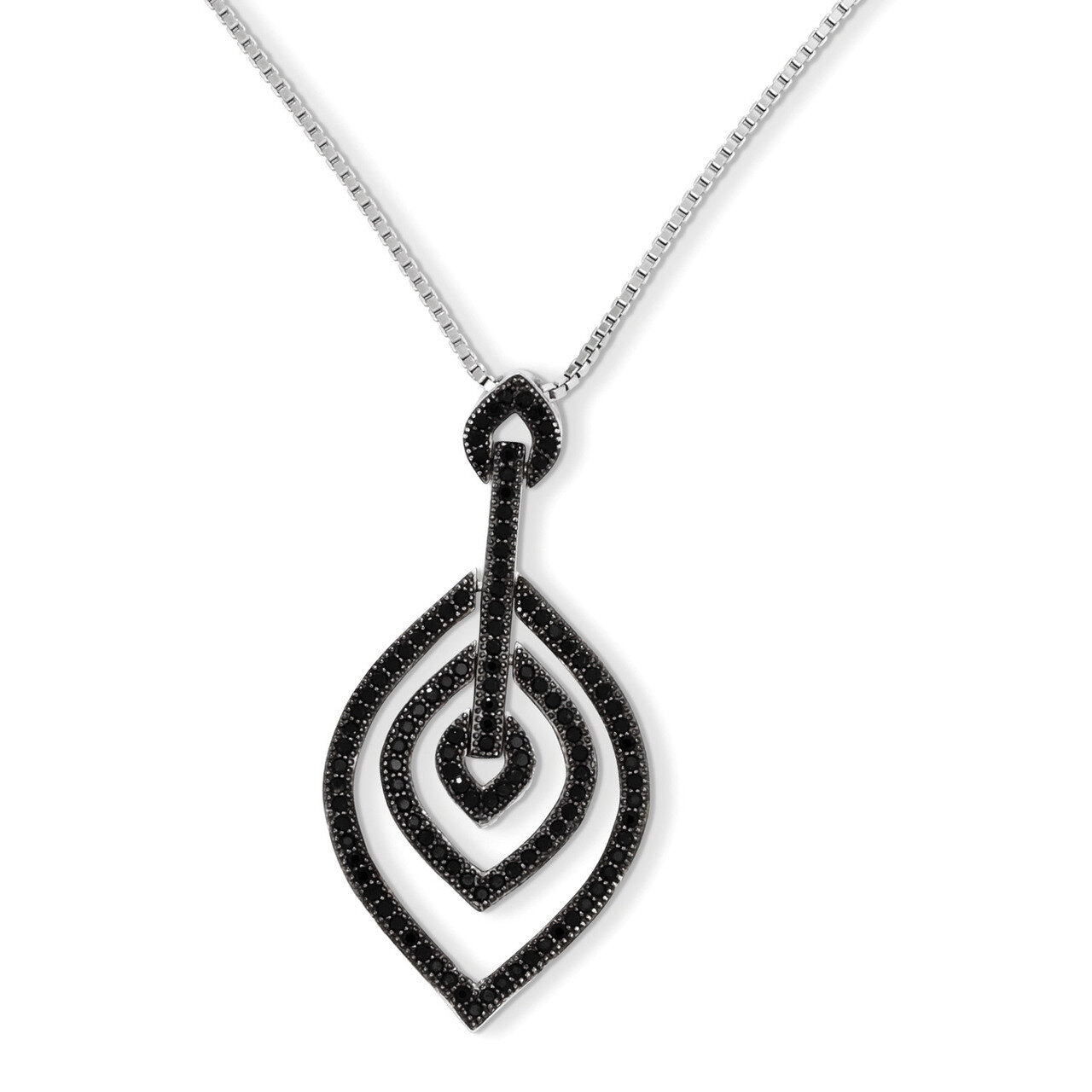 CZ Brilliant Embers Necklace Sterling Silver QMP913-18