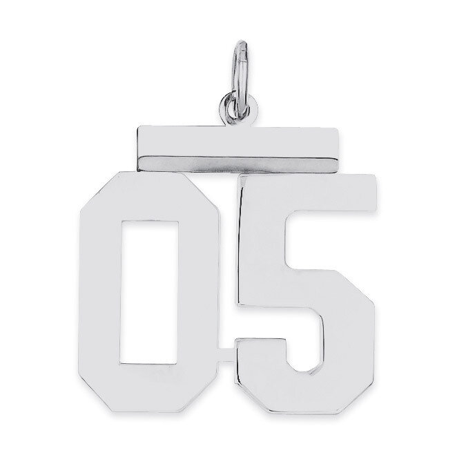 Medium Polished Number 5 with Top Sterling Silver QMS05T