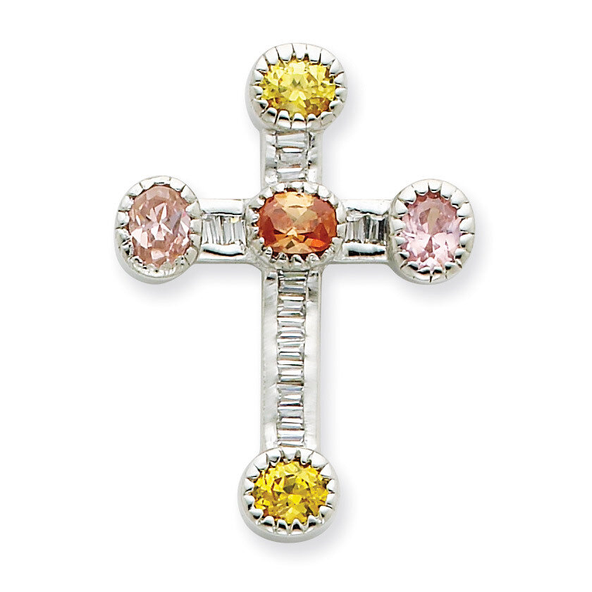 CZ Cross Pendant Sterling Silver QP1078