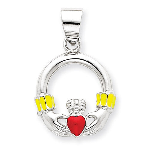Enamel Claddagh Pendant Sterling Silver QP1129