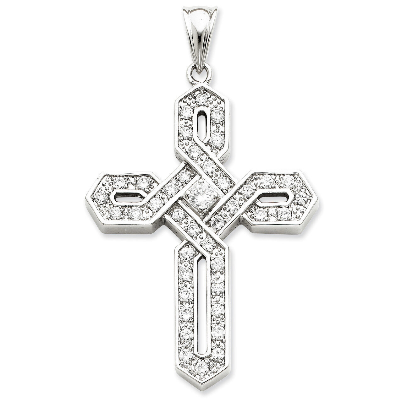 CZ Cross Pendant Sterling Silver QP1487