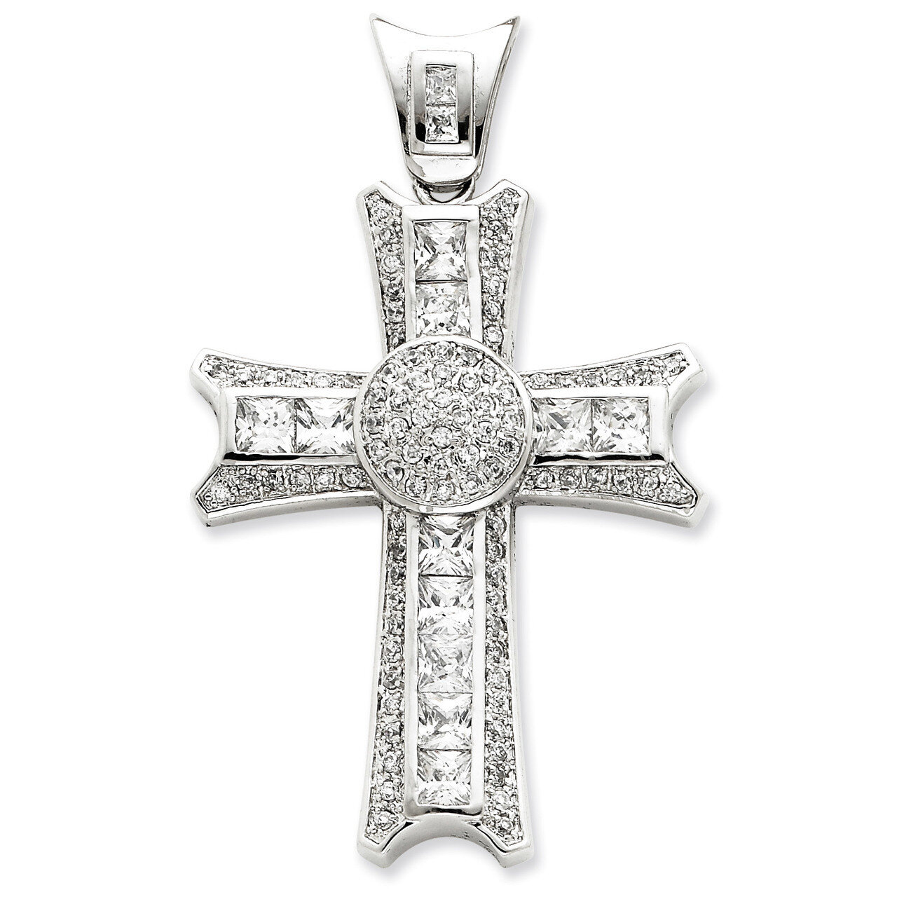 CZ Cross Pendant Sterling Silver QP1491