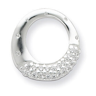 White CZ Circle Pendant Sterling Silver QP2059