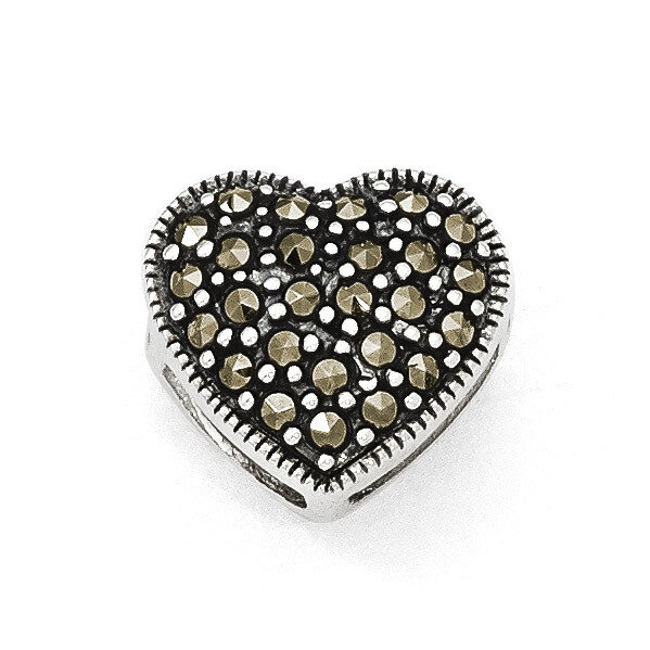 Marcasite Heart Pendant Sterling Silver QP3942