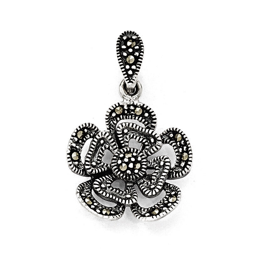 Marcasite Flower Pendant Sterling Silver QP3959