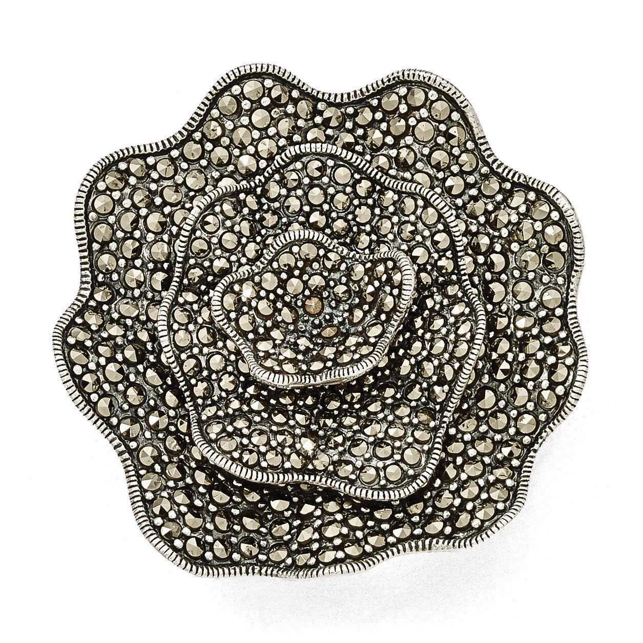 Marcasite Flower Pendant Sterling Silver QP3977