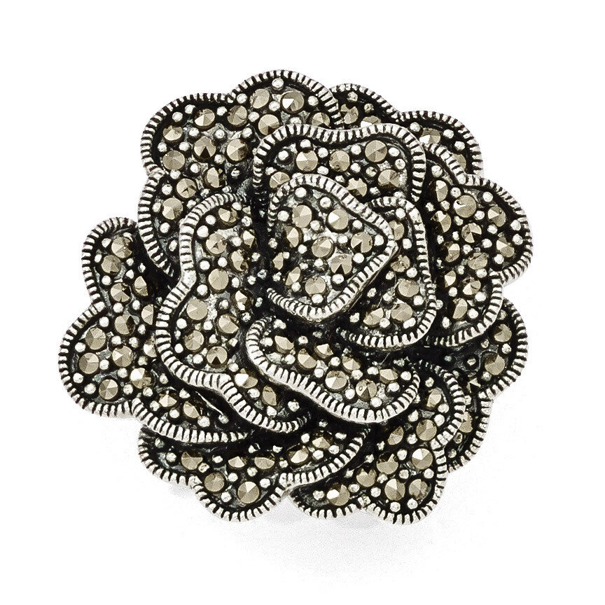 Marcasite Flower Pendant Sterling Silver QP3981