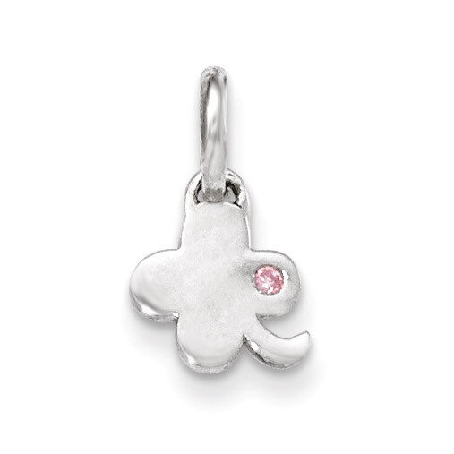 Pink CZ Clover Kid&#39;s Pendant Sterling Silver QP4085