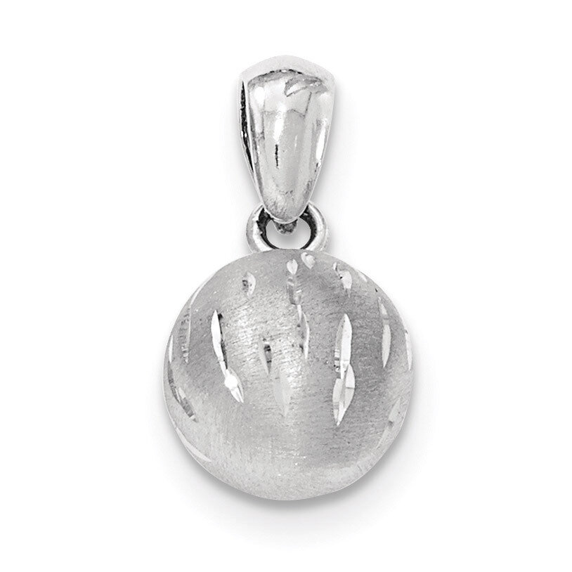 Brushed-Diamond-cut Round Pendant Sterling Silver QP4107