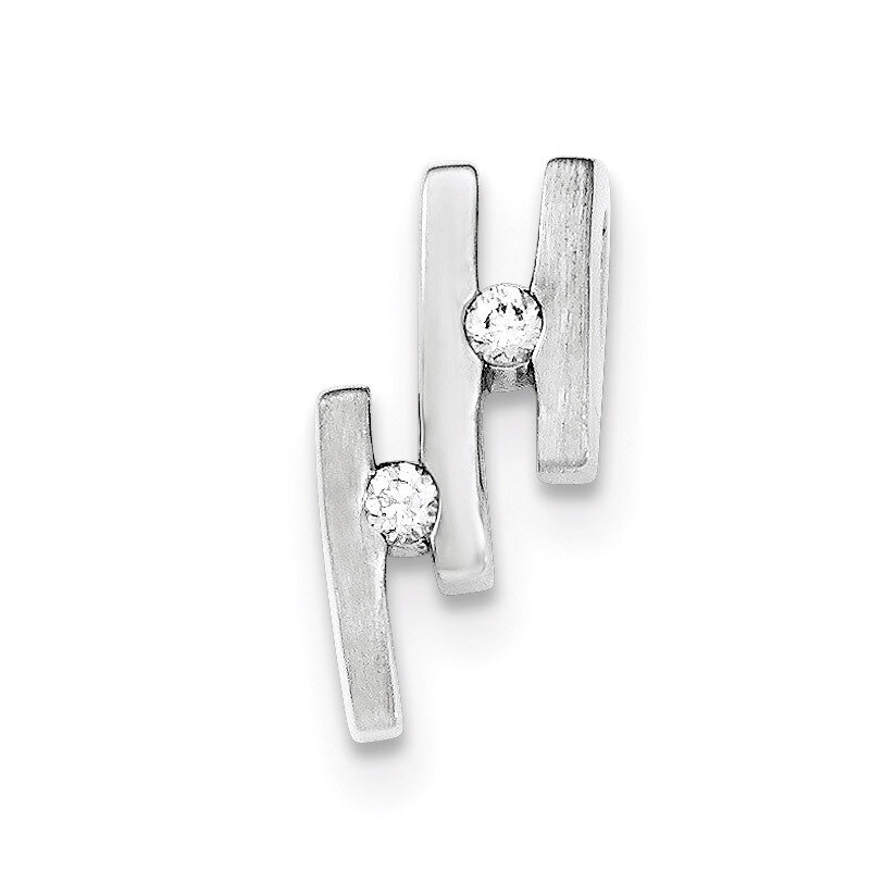 Brushed And Polished CZ Slide Sterling Silver QP4123