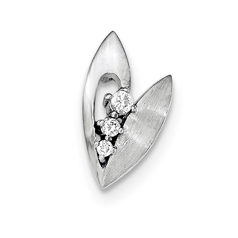 Polished And Brushed CZ Slide Sterling Silver QP4125