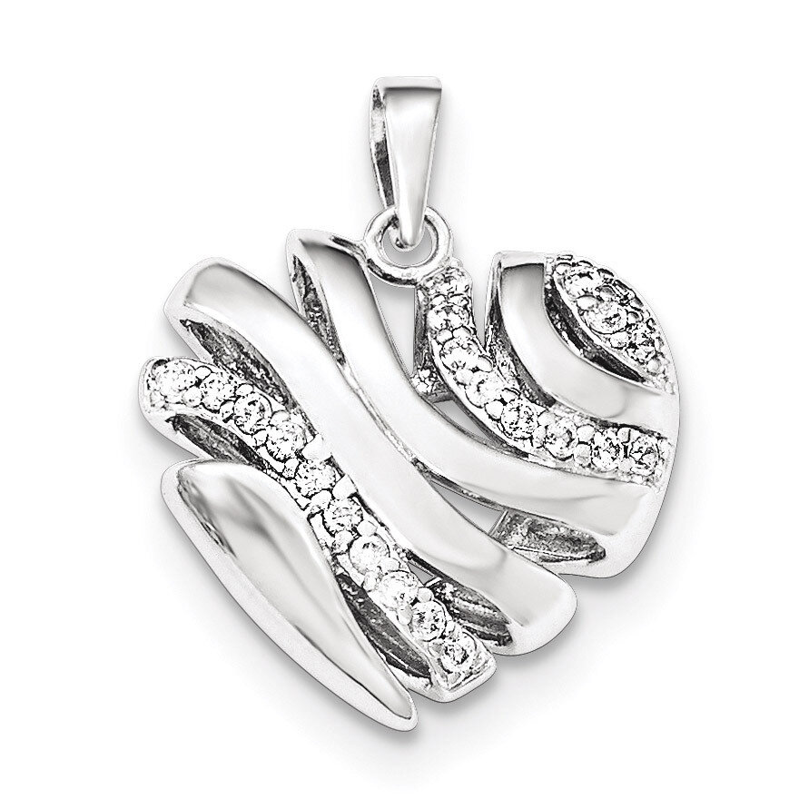 CZ Heart Pendant Sterling Silver QP4138