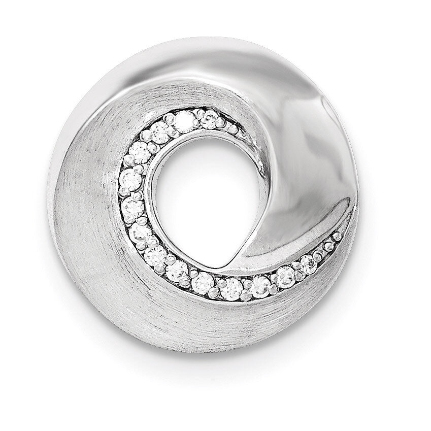 Brushed CZ Slide Pendant Sterling Silver QP4147