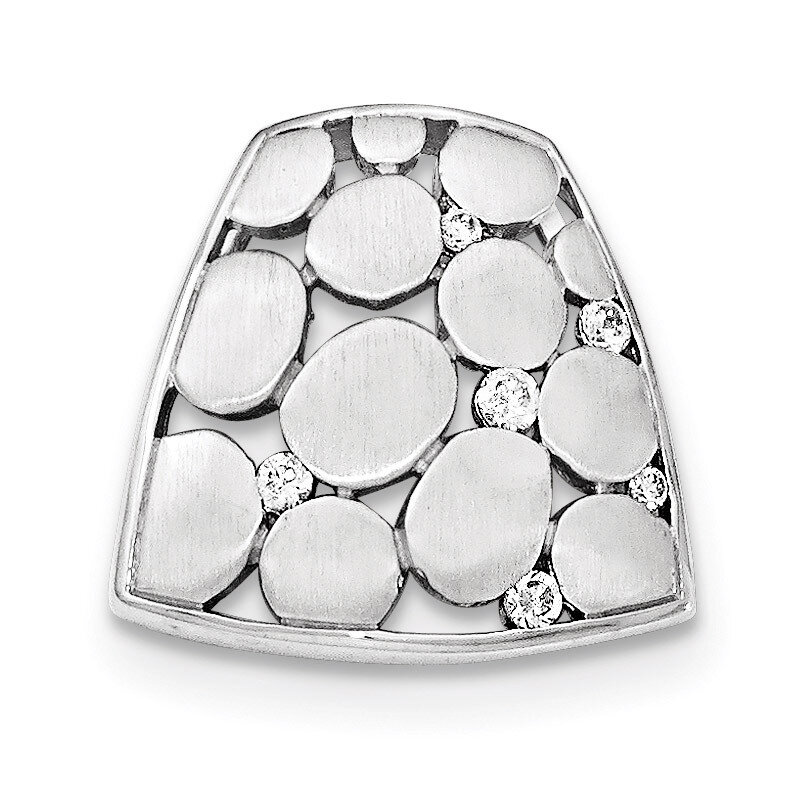 Brushed And Polished CZ Slide Sterling Silver QP4149