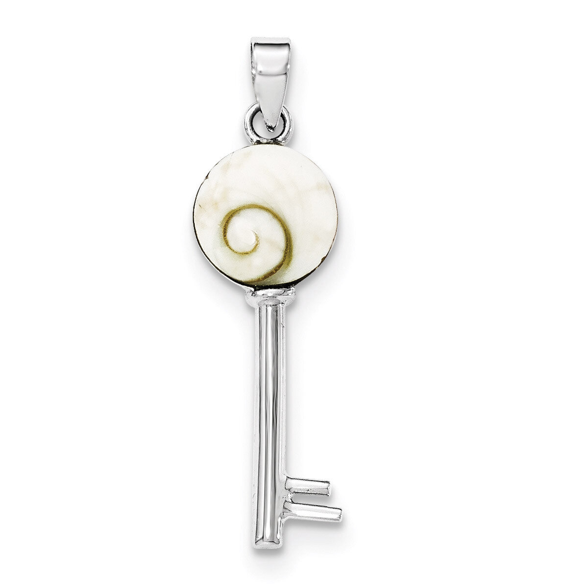 Polished Shiva Eye Key Pendant Sterling Silver QP4185