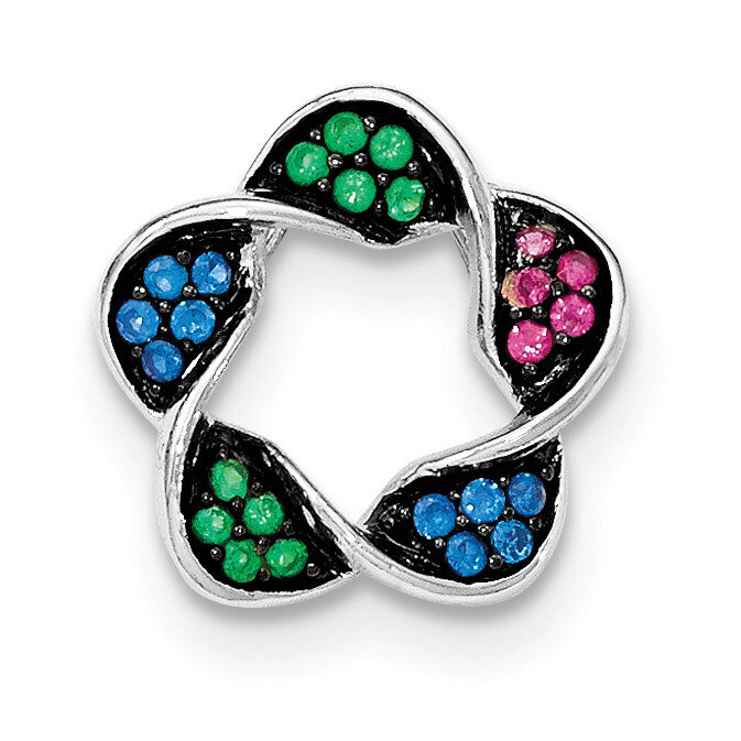 Synthetic Stones Chain Slide Sterling Silver QP4212