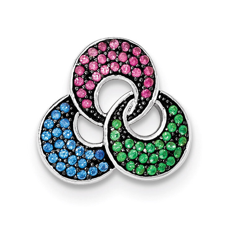 Synthetic Stones Chain Slide Sterling Silver QP4213