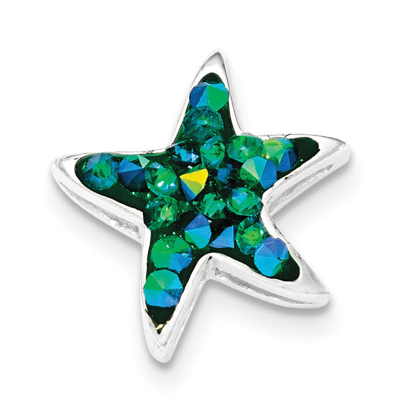 Blue Crystal Star Pendant Sterling Silver QP4223