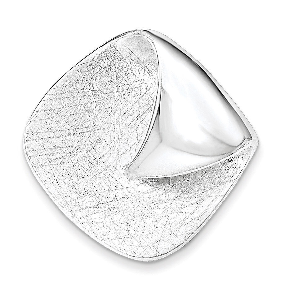 Polished Textured Folded Chain Slide Pendant Sterling Silver QP4310