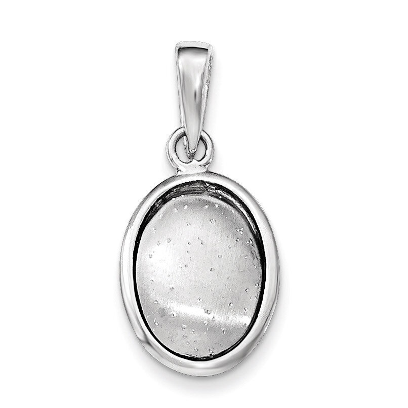 Polished and Textured Oval Pendant Sterling Silver QP4333