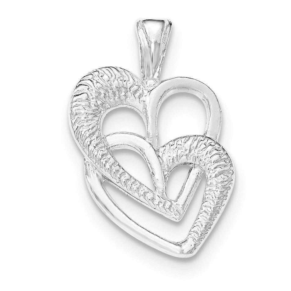 Polished 2 Hearts Pendant Sterling Silver QP4439