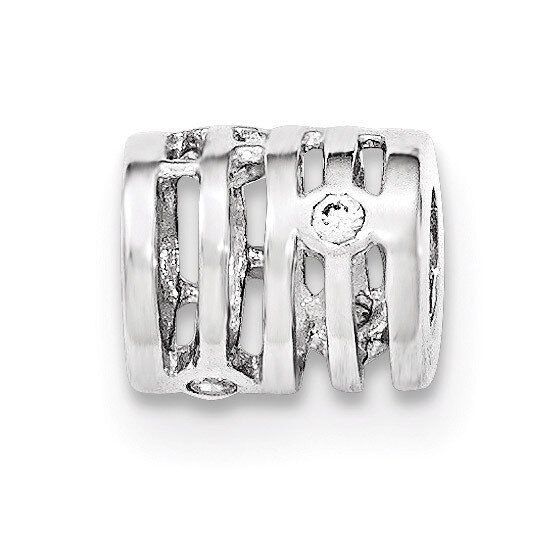 CZ Polished Bead Sterling Silver QP4477