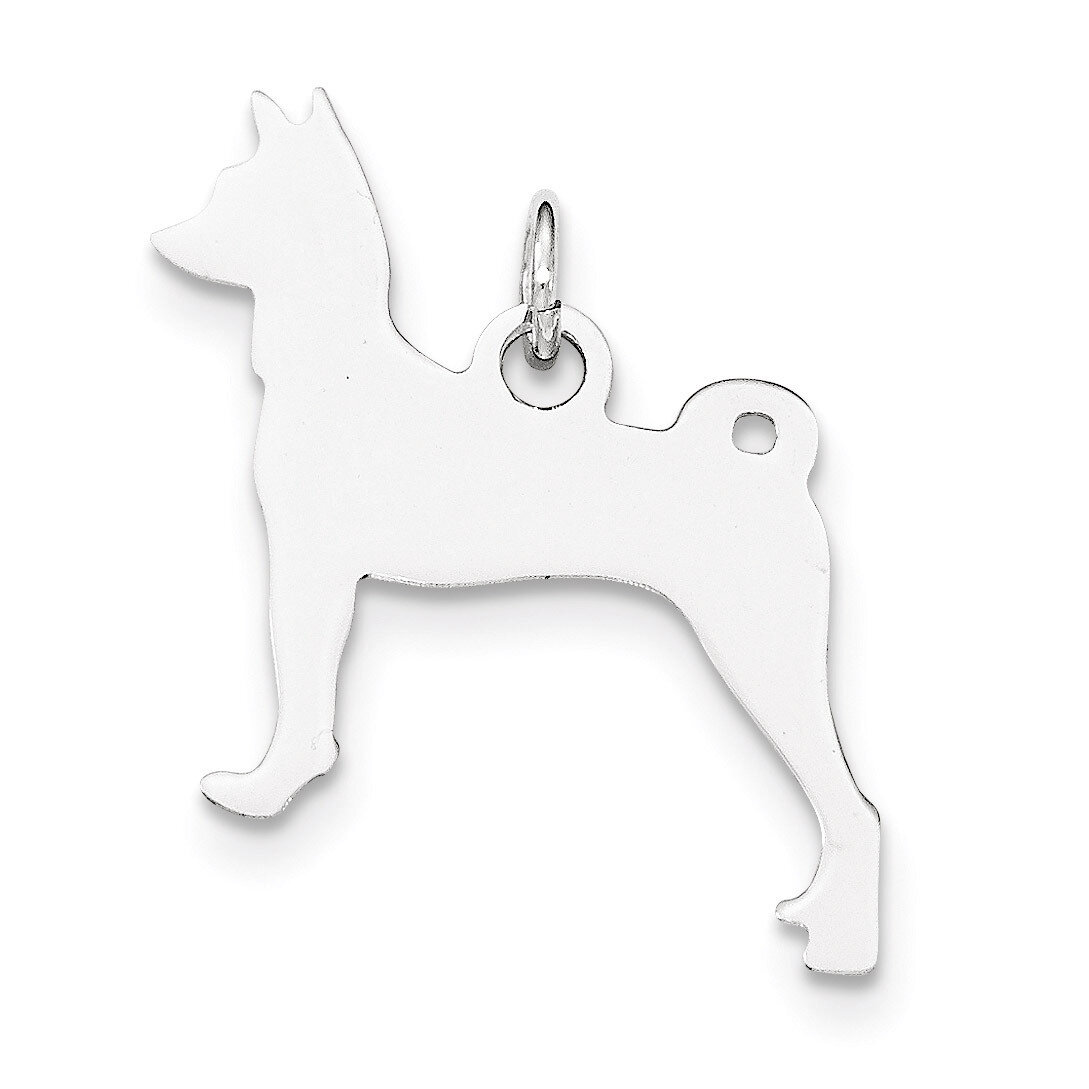 Toni Tails Engraveable Small Basenji Disc Charm Sterling Silver QP4709