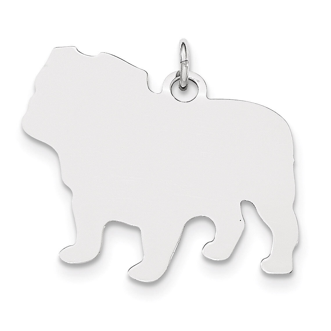 Toni Tails Engraveable Medium Bull Dog Disc Charm Sterling Silver QP4716