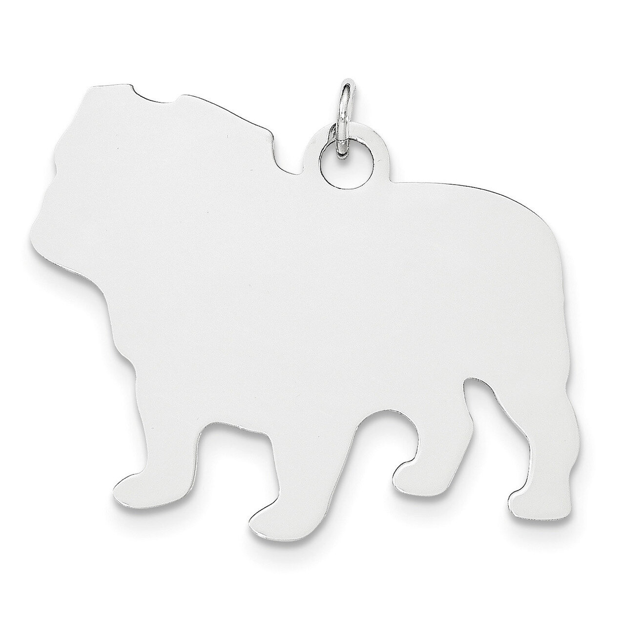 Toni Tails Engraveable Large Bull Dog Disc Charm Sterling Silver QP4717