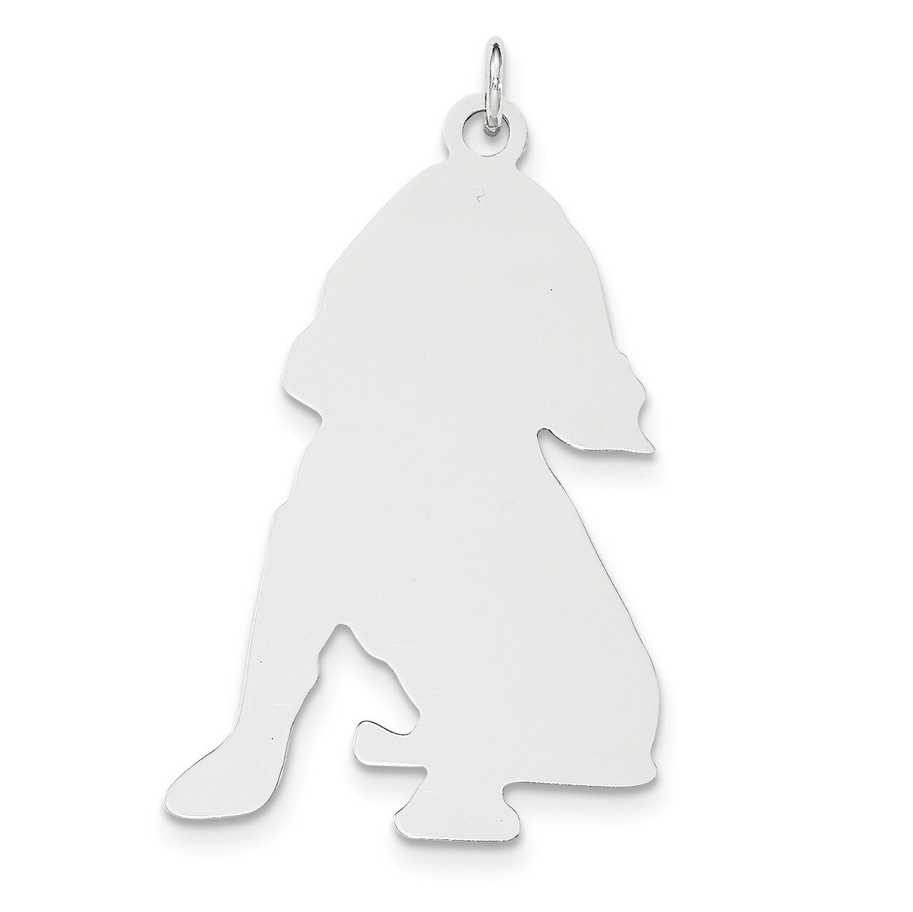Toni Tails Engraveable Medium Cocker Spaniel Disc Charm Sterling Silver QP4719