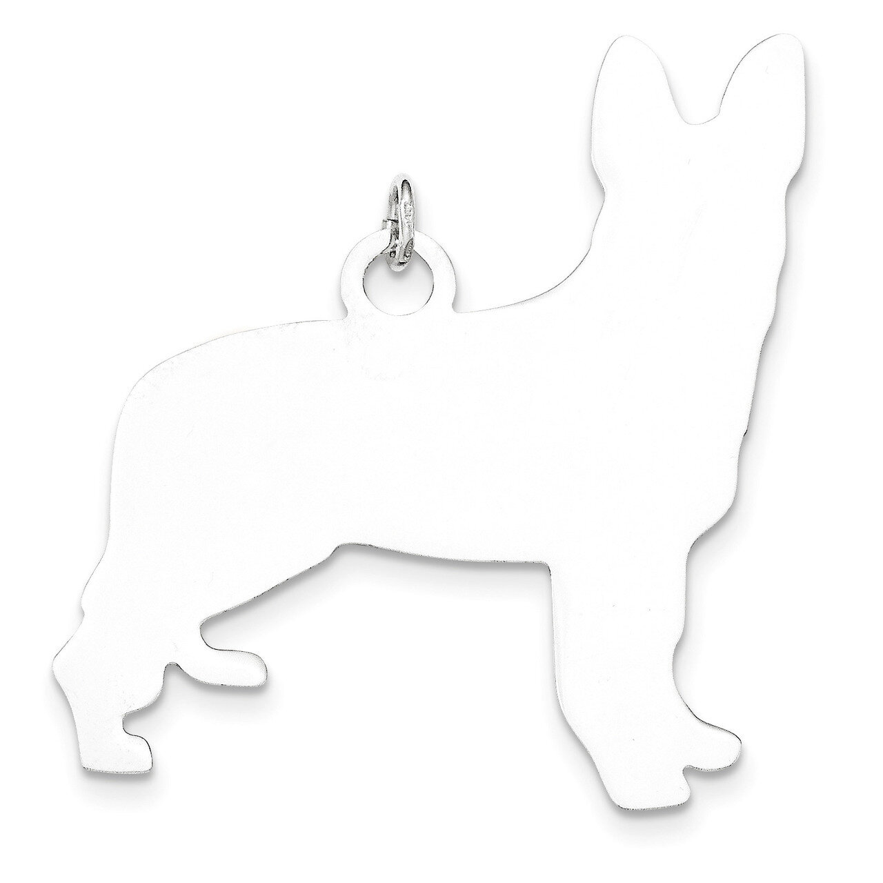 Toni Tails Engraveable Large German Shepherd Disc Charm Sterling Silver QP4723