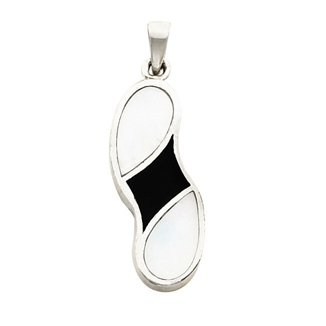 Onyx and Mother of Pearl Pendant Sterling Silver QP485