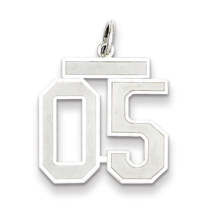 Medium Satin Number 5 with Top Sterling Silver QPM05T