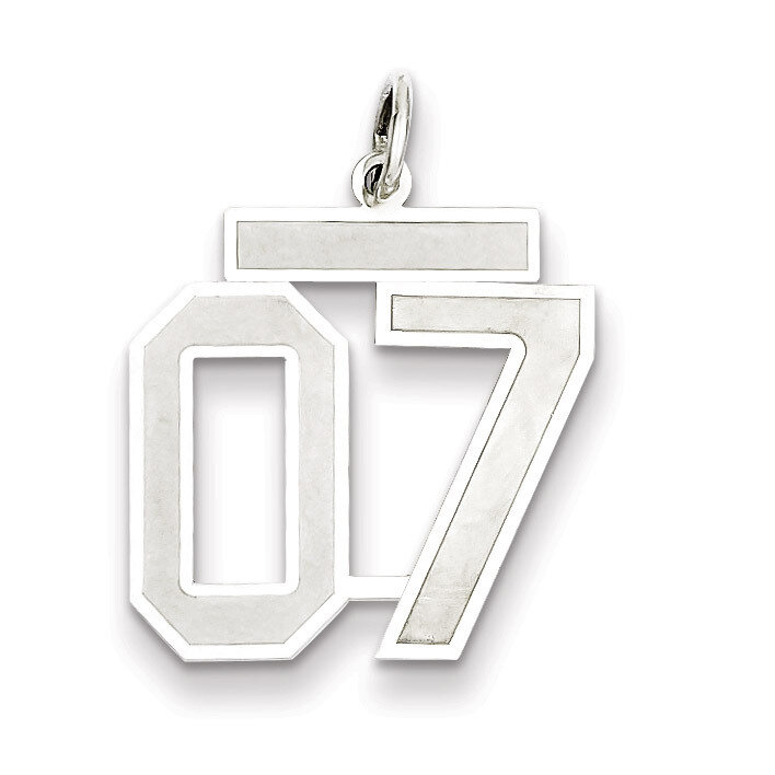 Medium Satin Number 7 with Top Sterling Silver QPM07T