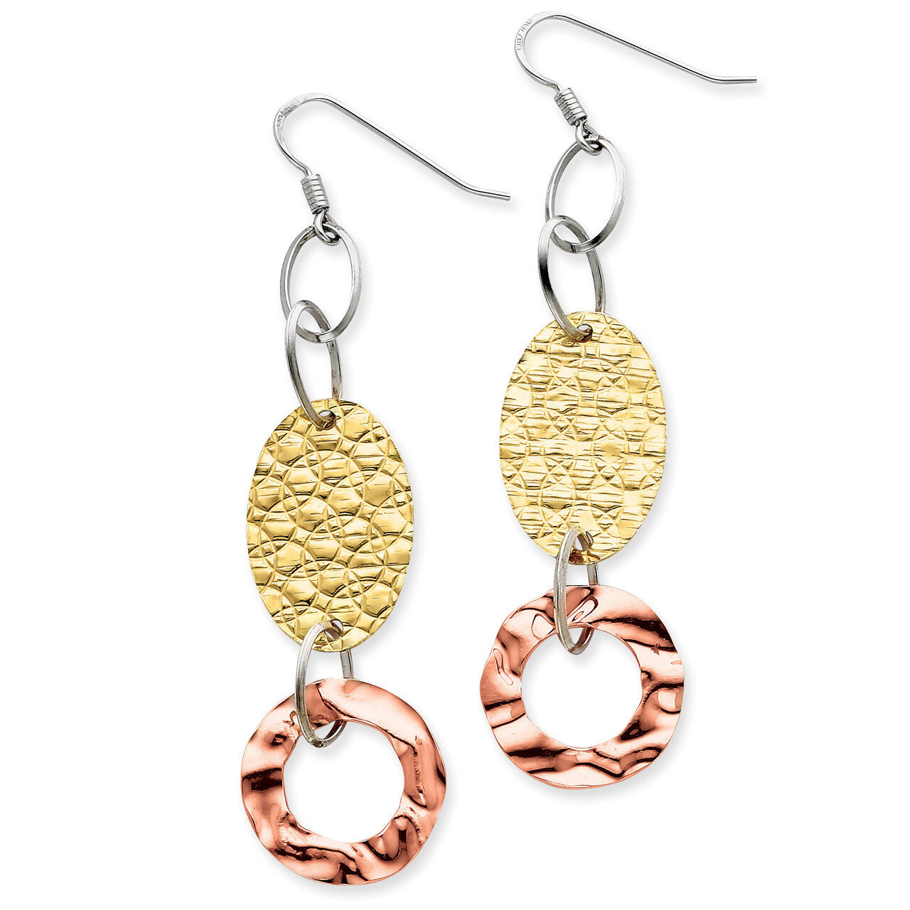 Rhodium Dangle Earrings Sterling Silver QPRE135