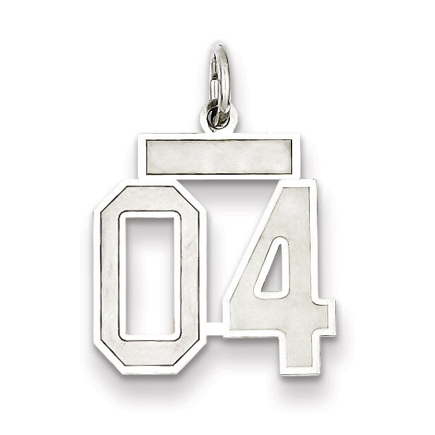 Small Satin Number 4 with Top Sterling Silver QPS04T