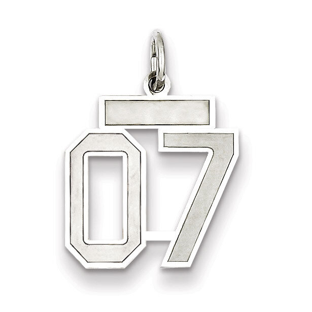 Small Satin Number 7 with Top Sterling Silver QPS07T