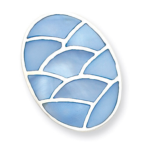 Blue Mother of Pearl Ring Sterling Silver QR1483-6