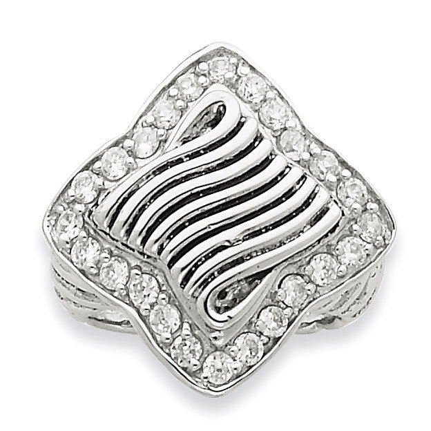 Antiqued CZ Ring Sterling Silver QR2644-6