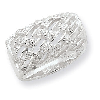 CZ Polished Ring Sterling Silver QR2715-6